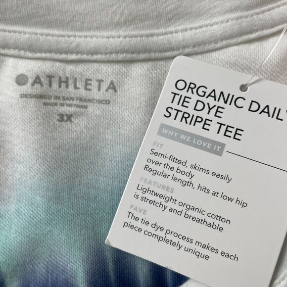 Athleta Women’s Tee Plus 3X Move With Pride Tie-Dye Organic Cotton Short Sleeve - Picture 10 of 11